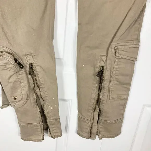 JORDAN CRAIG Pants Men 36/32 Cargo Bondage-Straps Acid-Splatter Tan Fitted”Ross”